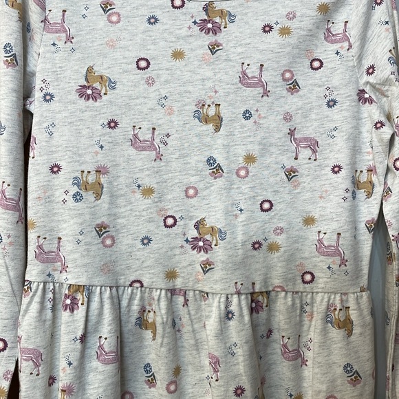CARTERS NWT Girls Size 10 Horse print gray long sleeve dress round neck - Picture 7 of 12